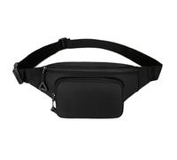 Hüfttasche, kleine Umhängetasche, modische Hüfttasche, praktische Brusttasche mit verstellbarem Gurt, Gürteltasche für Laufen, Wandern, Farbe: Schwarz