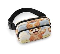 Hüfttasche mit Cartoon-Motiv Shiba Inu Hund, bedruckt, Bauchtasche für Workout, Reisen, Freizeit, Laufen, Wandern, Radfahren, Cartoon-Shiba-Inu-Hund, 20 x 13 cm, Cartoon Shiba Inu Dog, 7.9 X 5.1 in