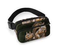 Hüfttasche mit Eichhörnchen-Motiv, bedruckt, Bauchtasche für Workout, Reisen, Freizeit, Laufen, Wandern, Radfahren, Eichhörnchen, Tier, 20 x 13 cm, Eichhörnchen-Tier, 7.9 X 5.1 in
