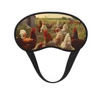 Hühner und Bauernhof-Schlafmaske für Damen und Herren, Augenmaske zum Schlafen, lichtblockierend, Schlafmaske mit elastischem Band, Augenbinde für Flugschläfer, weich, atmungsaktiv,