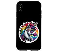 Hülle für iPhone XS Max Punk-Einhorn mit Brille, niedliches Punk-Rock-Einhorn, lustig, Gothic