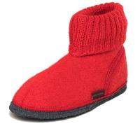 kitz-pichler Hüttenschuh Ötz - Hoher Hausschuh für Damen & Herren | Aus reiner Schur-Wolle - hochwertige Sohle aus Filz - geschlossene Walkstoff Schuhe Rubin | 36
