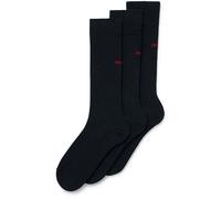 HUGO Socken RS Uni – 3er-Pack Kurzsocken mit Logo, einfarbig Dunkelblau 35-38