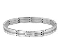 Gliederarmband BOSS "BROOKS", edelstahlfarben, Armbänder, Herren, 19cm, Edelstahl, Gliederarmband (61077753-0) edelstahlfarben