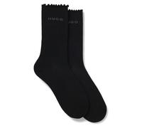 Basicsocken HUGO UNDERWEAR "2P RS LETTUCE CC W", Damen, Gr. 35-38, schwarz 001, Baumwollmischung, normal, Socken, Bund leicht gekräuselt (86280662-35) schwarz 001