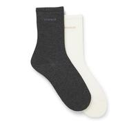 HUGO Zweierpack mittelhohe Socken aus Baumwoll-Mix mit Logos - Style 2P RS UNI LOGO CC W, 50566511 Grau 39-42