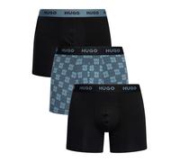 HUGO Dreierpack eng anliegende Boxershorts aus Stretch-Baumwolle - Style BOXERBR TRPLT DESIGN, 50532559 Blau XL