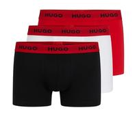 HUGO 3er Pack Herren Boxershorts Long Boxer Unterhosen Trunk Triplet Pack, Farbe:Mehrfarbig, Größe:L, Artikel:-972 Black/red/White