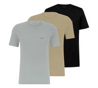HUGO 3er Pack Herren T-Shirts Kurzarmshirts Cotton Crew-Neck, Farbe:Mehrfarbig, Größe:M, Artikel:-984 Black/beige/Grey