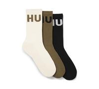 Freizeitsocken HUGO UNDERWEAR "3P QS ICONIC CC 1", Herren, Gr. 43-46, open grün 355, Baumwollmischung, elastisch, Socken, mit HUGO Logostickerei in Kontrastfarbe (67882860-43) open grün 355