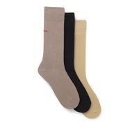 Hugo Socken 3P RS UNI CC Dreierpack normale Länge mit Logos Herren Beige/Braun/Schwarz 43-46