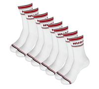 HUGO 4 Paar Herren Socken Casual Socken Crewsocks QS Varsity CC, Farbe:Weiß, Größe:39-42, Artikel:-100 white