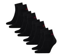 HUGO 4 Paar Herren Socken Casual Socken Quartersocken SH Logo CC, Farbe:Schwarz, Größe:39-42, Artikel:-001 black