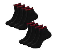 HUGO 4 Paar Herren Socken Casual Socken Quartersocken SH Tape CC, Farbe:Schwarz, Größe:43-46, Artikel:-001 black
