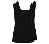 HUGO Damen Tanktop Twin Vest – Jersey 95% Baumwolle/5% Elasthan, schwarz, S