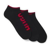 Sneakersocken HUGO UNDERWEAR "3P AS LOGO CC", Herren, Gr. 39-42, schwarz (schwarz 001), Baumwollmischung, Socken, mit Logodetails (34015944-39) schwarz 001