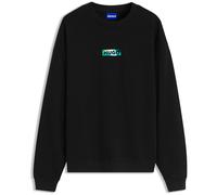 HUGO Sweatshirt aus Baumwoll-Terry mit Grafik-Print - Style Norocrew, 50570325 Schwarz M