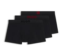 HUGO Dreierpack eng anliegende Boxershorts aus Stretch-Baumwolle mit kurzem Bein und Logos - Style TRUNK TR GIFT VELVE, 50570931 Schwarz M