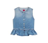 HUGO Ärmellose Regular-Fit Bluse aus Denim mit Schößchen - Style Gimma, 50563534 Blau S