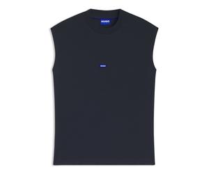 HUGO Ärmelloses Top aus Baumwoll-Jersey mit Logo-Aufnäher - Style Navertz, 50509773 Dunkelblau M