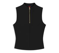 HUGO Ärmelloses Top aus Stretch-Jersey mit Troyerkragen - Style Doella, 50558939 Schwarz M