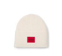 HUGO All-Gender Mütze aus Woll-Mix mit Logo - Style Saffa_hat, 50502579 Natur ONESI