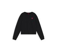 HUGO All-gender Sweatshirt aus Baumwoll-Terry mit Herz-Logo - Style Deroxina_7, 50555808 Schwarz L