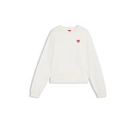 HUGO All-gender Sweatshirt aus Baumwoll-Terry mit Herz-Logo - Style Deroxina_7, 50555808 Weiß XS