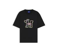 HUGO All-gender T-Shirt aus Baumwoll-Jersey mit Grafik-Print - Style Nedirix, 50549162 Schwarz L