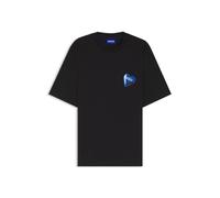 HUGO All-gender T-Shirt aus Baumwoll-Jersey mit Herz-Logo - Style Nalentinio, 50562727 Schwarz L