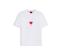 HUGO All-gender T-Shirt aus Baumwoll-Jersey mit Origami-Herz-Prints - Style Dalentin, 50553429 Weiß L