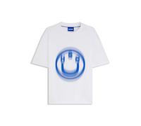 HUGO All-gender T-Shirt mit Blurred-Logo-Print - Style Nalax, 50543493 Weiß M
