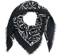 Schal HUGO "Alycia 120*120", Damen, open miscellaneous 966, Web, Materialmix, gemustert, Modetücher Schal, mit HUGO-Logodrucken (70126003-0) open miscellaneous 966