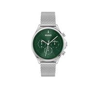 HUGO Analoge Multifunktions-Quarzuhr für Herren Kollektion #Smash Multi mit Glieder- oder Mesh-Armband aus Edelstahl - Erhältlich mit Grünem oder Grauem Zifferblatt