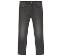 Slim-fit-Jeans HUGO BLUE "Ash", Herren, Gr. 32, Länge 34, dunkelgrau023, Denim/Jeans, Obermaterial: 99% Baumwolle, 1% Elasthan, unifarben, slim fit lang, Jeans Slim-fit-Jeans, mit Stone-washed-Finish 