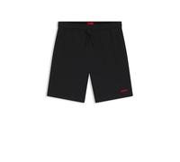 HUGO Pyjama-Shorts Austin – Waffelstruktur, Baumwoll-Mix & Logo-Stickerei – Schwarz L