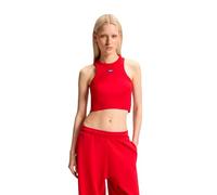 Tanktop HUGO BLUE "Baby Tank", Damen, Gr. XL (42), rot (dunkelrot 601), Feinripp, Obermaterial: 96% Baumwolle, 4% Elasthan, unifarben, bauchfrei, Rundhals, Tops Tanktop, Cropped-Form (72709134-XL) dun