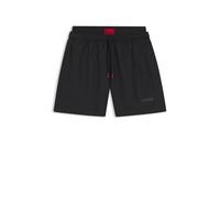 HUGO Badeshorts mit doppeltem Bund und Logo-Details - Style GALAXY_swim, 50561128 Schwarz XL