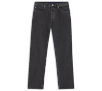 HUGO Baggy-Fit Jeans aus schwarzem Denim mit ausgebleichtem Logo - Style Nate, 50547152 Dunkelgrau 35/32