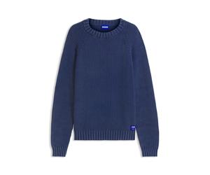 HUGO Baumwollpullover mit Ripp-Struktur - Style Sondye-1, 50571274 Dunkelblau S