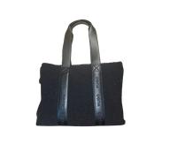 Hugo Becky Tote Bag/ Handtasche/ Shopper aus Shearling-Imitat, Schwarz