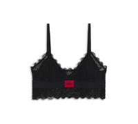 HUGO BH mit Spitzenbesatz und rotem Logo-Label - Style TRIANGLE RL LACE, 50535060 Schwarz S