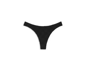 HUGO Bikinihose im brasilianischen Stil aus Stretch-Terry mit übereinanderliegenden Logos - Style Terry mono_brazilian, 50561169 Schwarz M