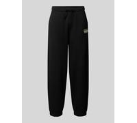 HUGO Blue Regular Fit Sweathose aus reiner Baumwolle Modell 'Nivion' in BLACK, Größe M