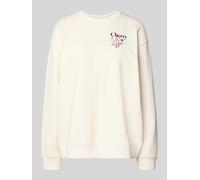 HUGO Blue Relaxed Fit Sweatshirt aus reiner Baumwolle Modell ''Classic Crew_B_4'' in Ecru, Größe M