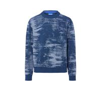 Jacquardpullover HUGO BLUE "Sorbas", Herren, Gr. XL, navy410, Strick, Obermaterial: 50% Baumwolle, 50% Polyacryl, gemustert, relaxed fit normal, Rundhals, Bündchen, Pullover, Rundhalsausschnitt, relax