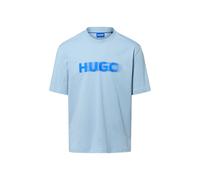 T-Shirt HUGO BLUE "Nalax", Herren, Gr. XL, light, pastel blau458, Single Jersey, Obermaterial: 100% Baumwolle, unifarben, casual, regular fit hüftlang, Rundhals, Kurzarm, Shirts, mit Logo-Druck (47212