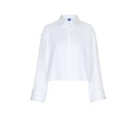 HUGO Oversize-Hemd aus Baumwolle mit Nadelstreifen und offen geschnittenem Saum - Style Ekla_B, 50562977 Weiß 36