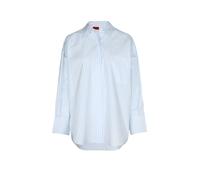 HUGO Oversized Bluse aus gestreifter Baumwoll-Popeline - Style Eustyna, 50559532 Hellblau gestreift 38