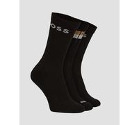 Hugo Boss 3p Qs Rib Stripe Herrensocken In Schwarz 50510692-1 Schwarz 40;42;44;46;41;43;45